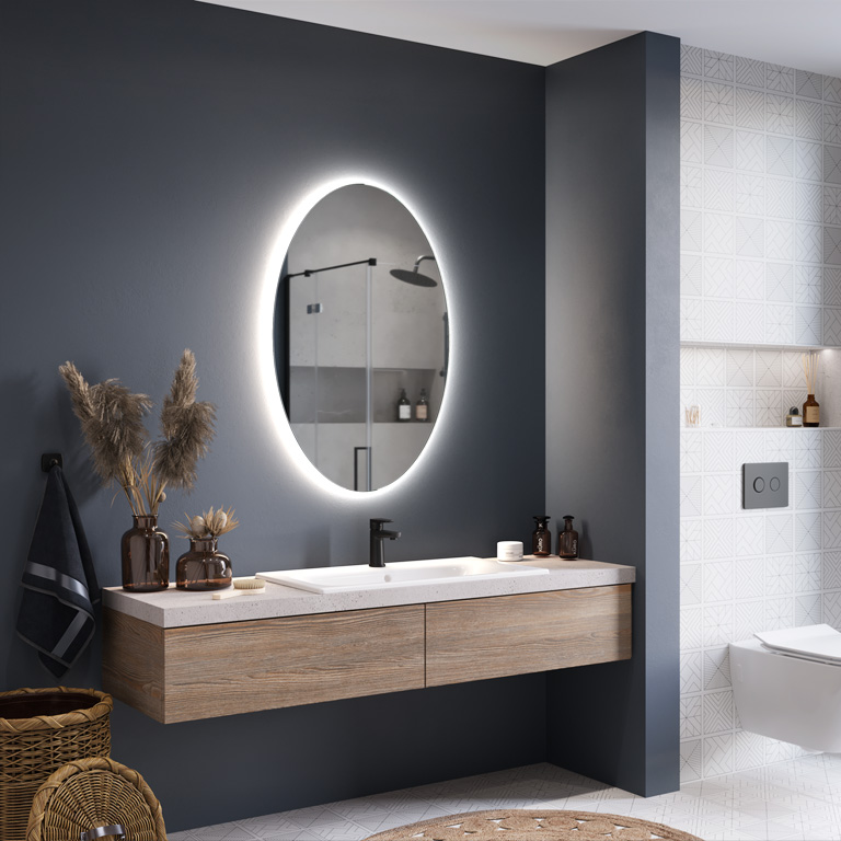 Spiegel LED Simple Oval Ambiente