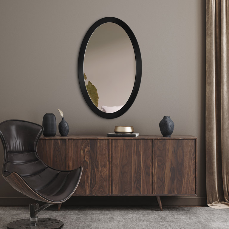 Gerahmter Spiegel Oval Bold