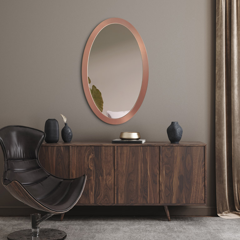 Gerahmter Spiegel Oval Bold