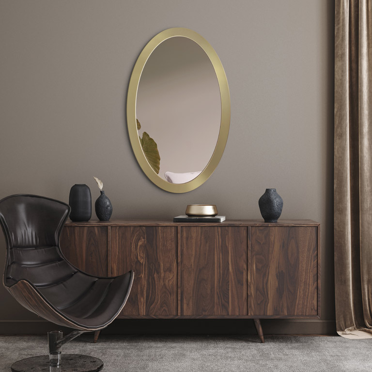 Gerahmter Spiegel Oval Bold
