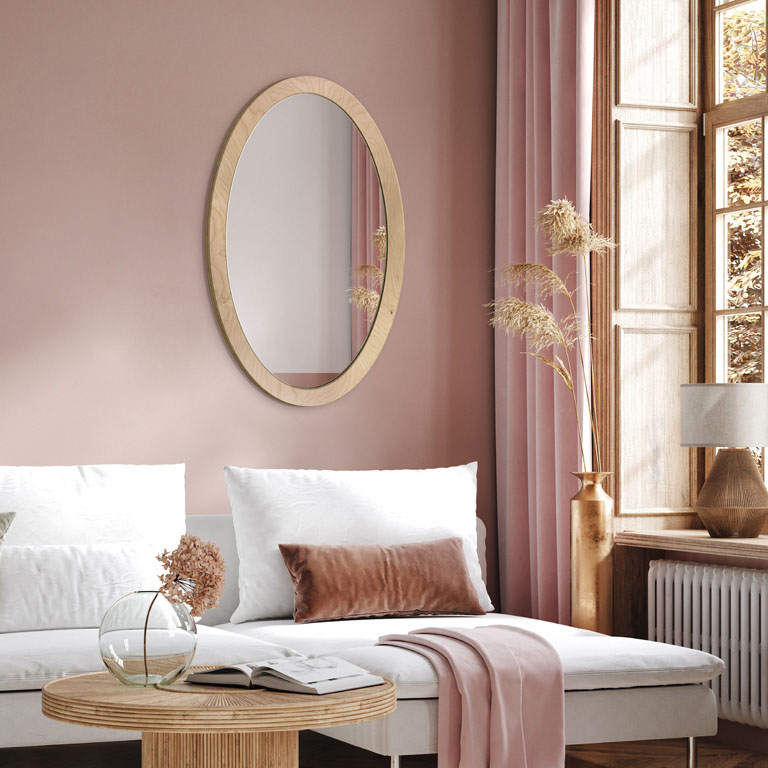 Gerahmter Spiegel Oval Bold