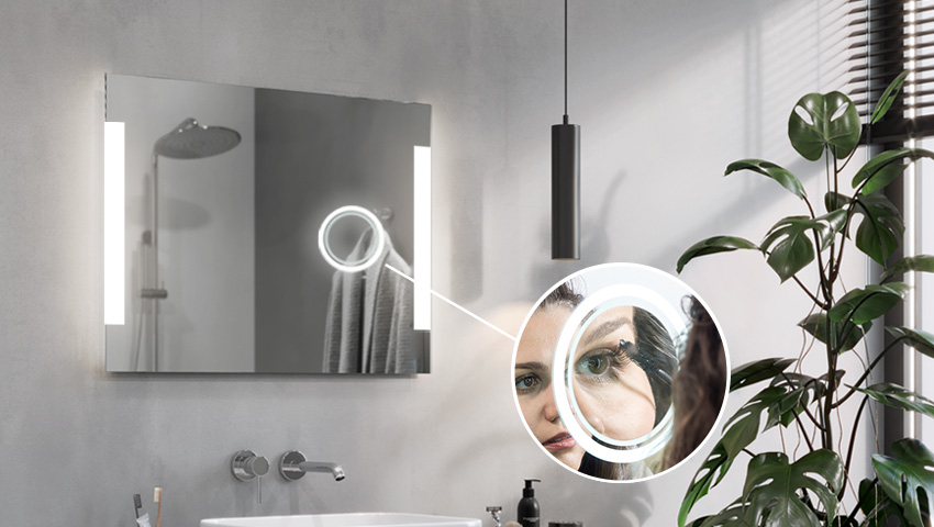 Vergrößerungsspiegel mit LED-Beleuchtung