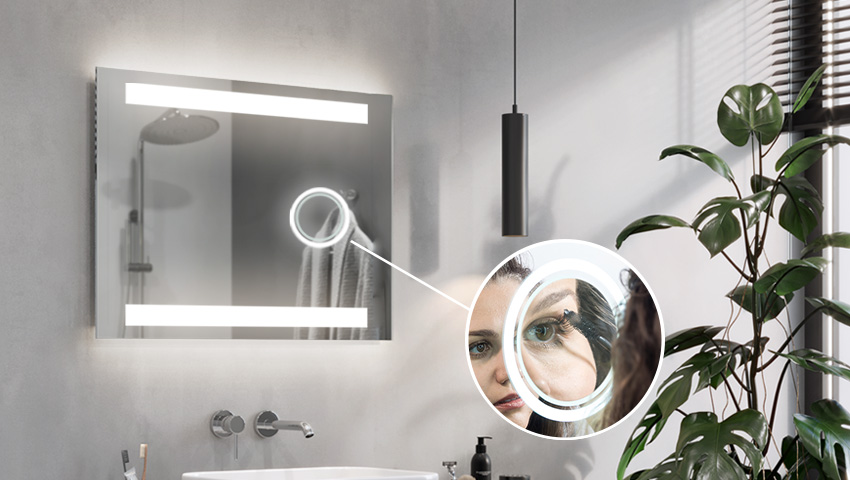 Vergrößerungsspiegel mit LED-Beleuchtung