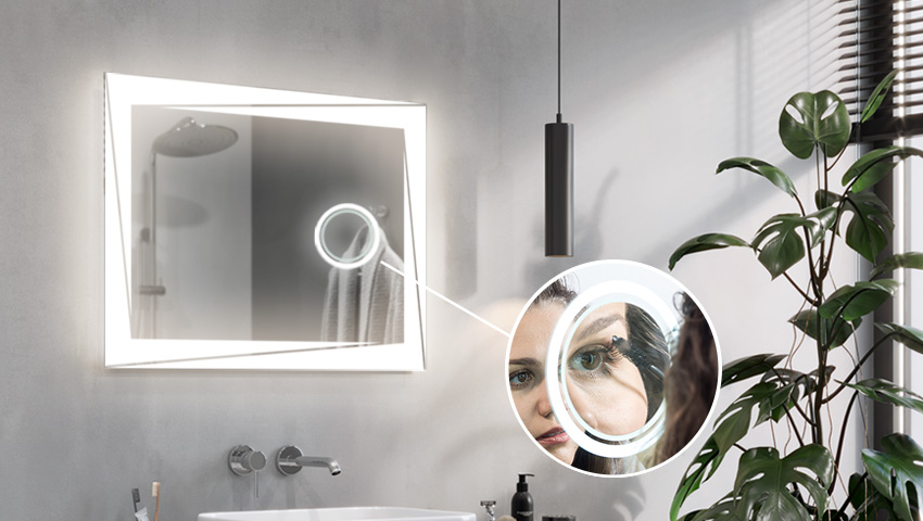 Vergrößerungsspiegel mit LED-Beleuchtung