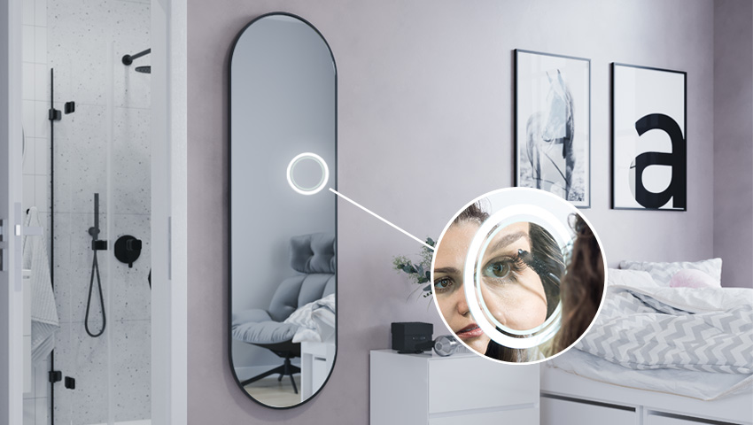 Vergrößerungsspiegel mit LED-Beleuchtung