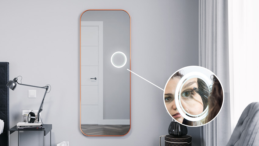 Vergrößerungsspiegel mit LED-Beleuchtung