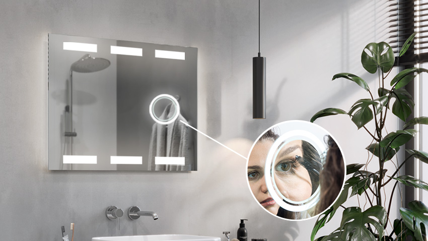 Vergrößerungsspiegel mit LED-Beleuchtung