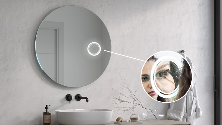 Vergrößerungsspiegel mit LED-Beleuchtung