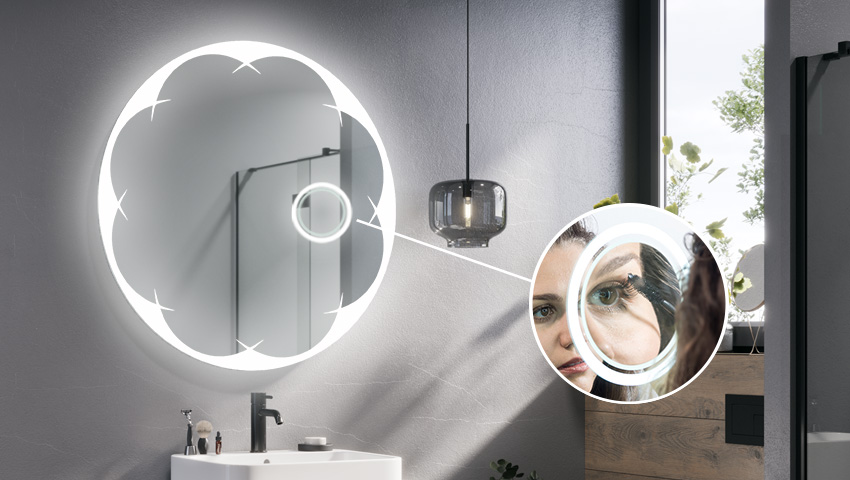 Vergrößerungsspiegel mit LED-Beleuchtung