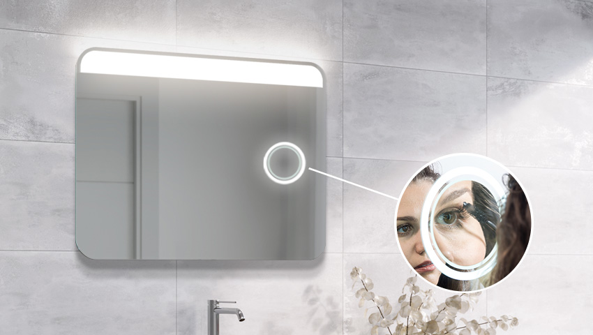 Magnifying mirror with LED illumination