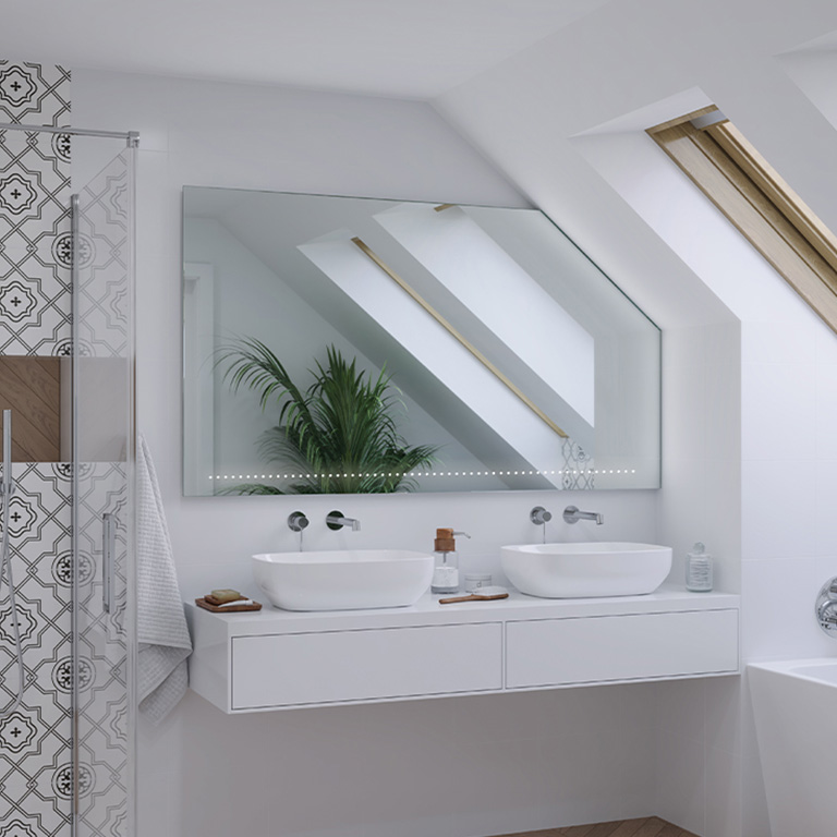 Mirror LED sloping ceiling Atne