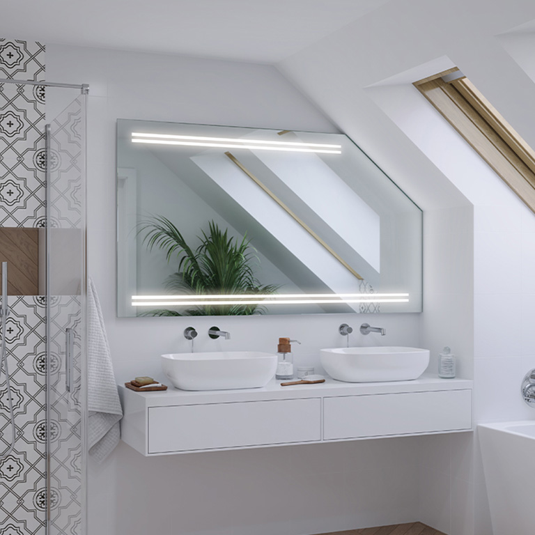 Mirror LED sloping ceiling Narvi