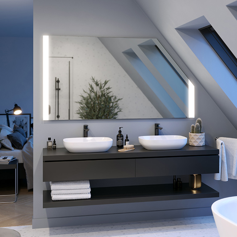 Mirror LED sloping ceiling Gall