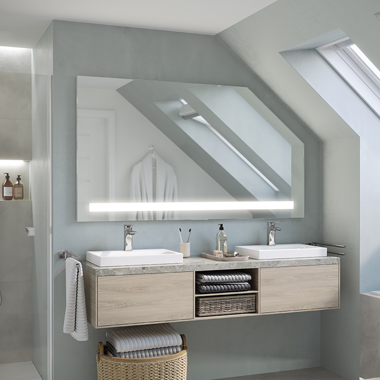 Mirror LED sloping ceiling Albin 2