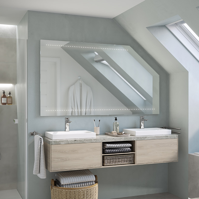 Mirror LED sloping ceiling Atne 2