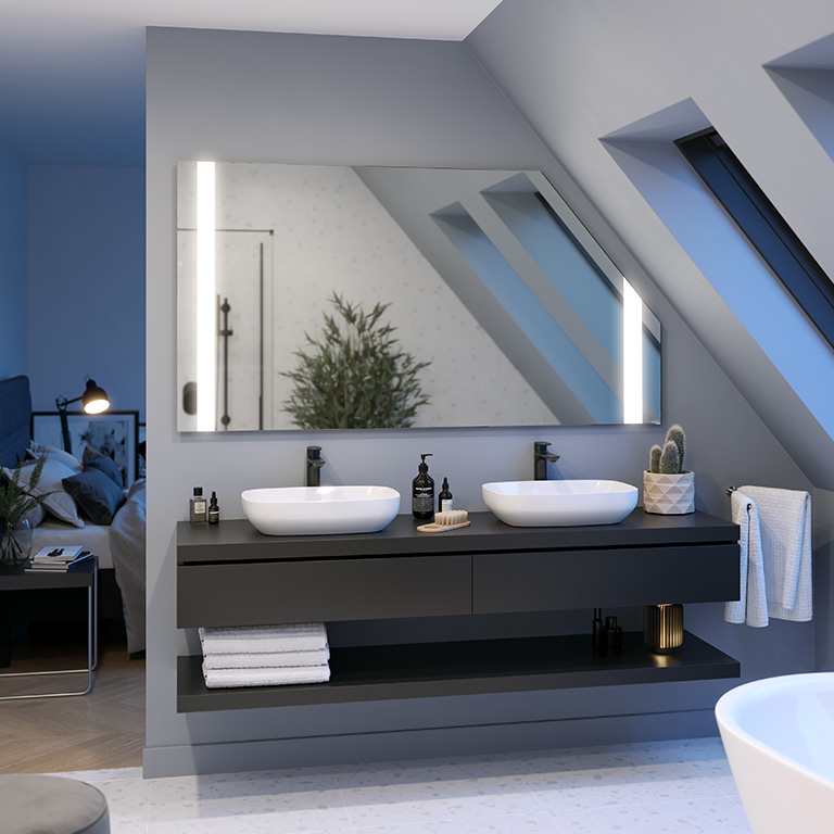 Mirror LED sloping ceiling Gall 2