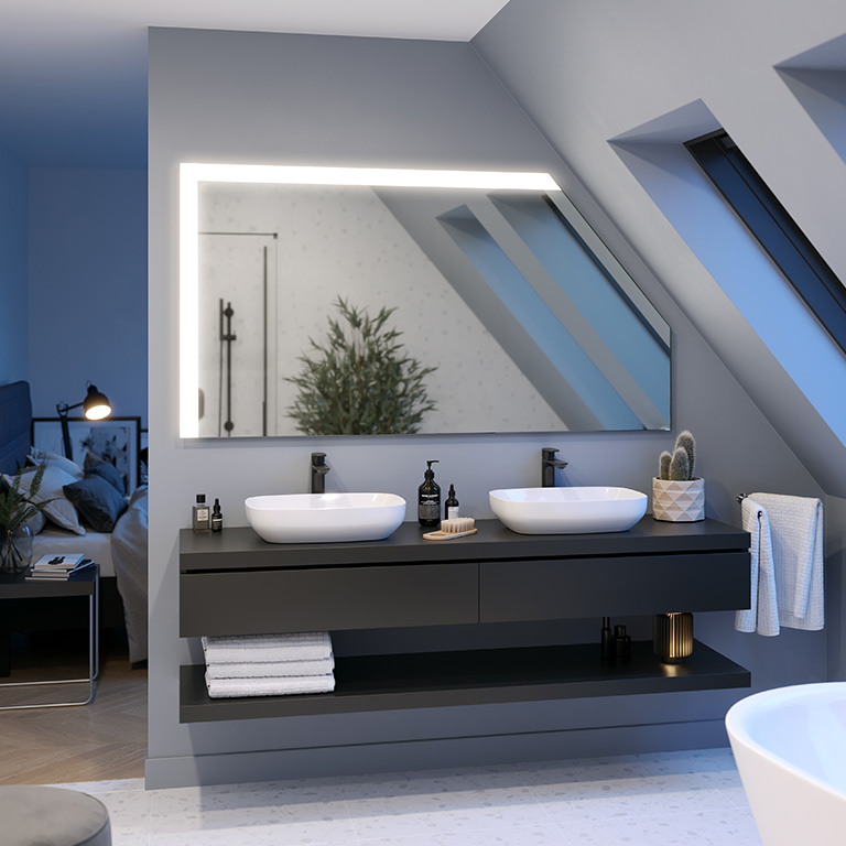 Mirror LED sloping ceiling Ottam 2