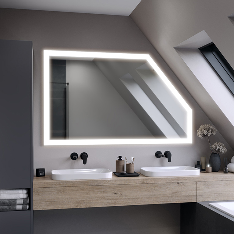 Mirror LED sloping ceiling Paolo