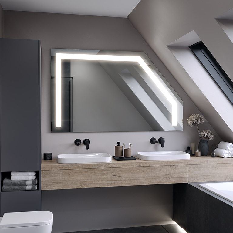 Mirror LED sloping ceiling Amene 2