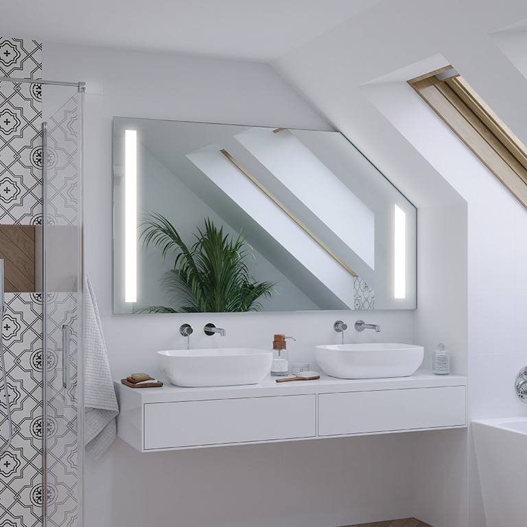 Mirror LED sloping ceiling Bingo