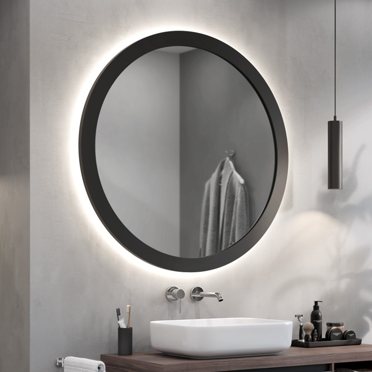 Ingelijste spiegel met LED verlichting Scandinavia Bold Ambiente