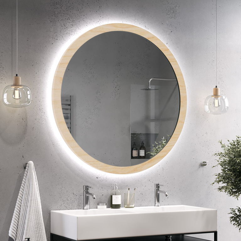 Ingelijste spiegel met LED verlichting Scandinavia Bold Ambiente