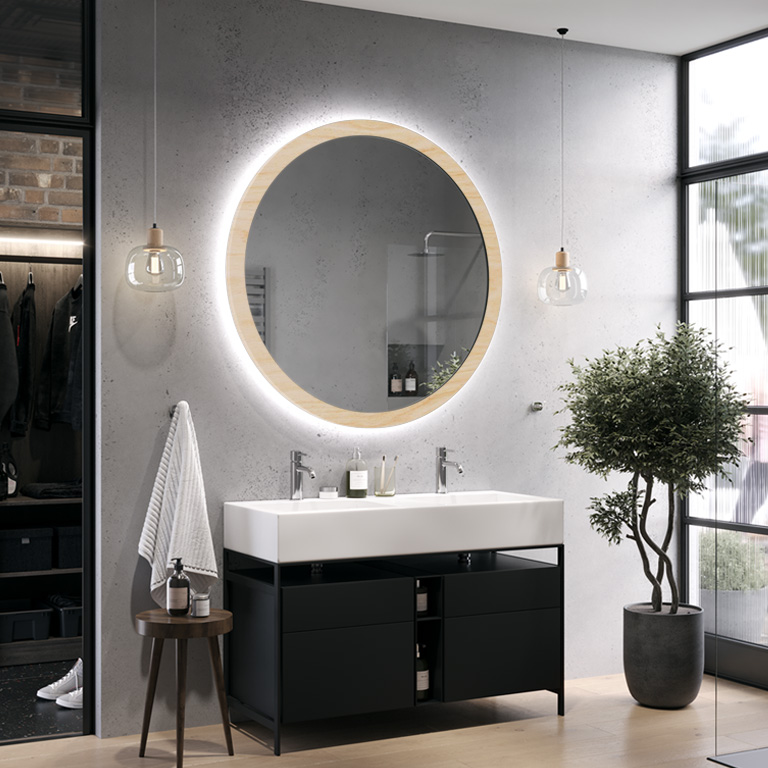 Ingelijste spiegel met LED verlichting Scandinavia Bold Ambiente