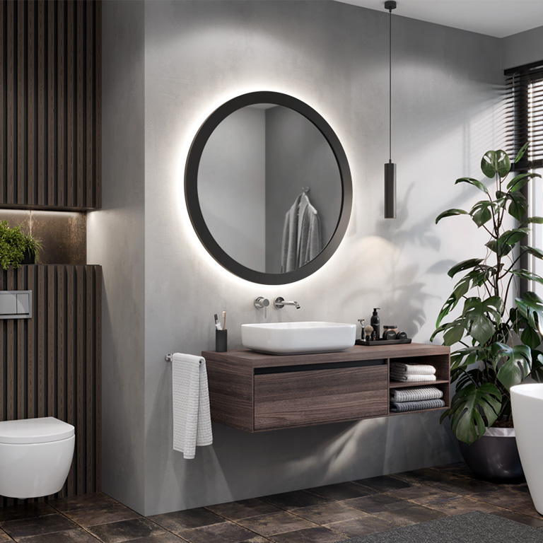 Ingelijste spiegel met LED verlichting Scandinavia Bold Ambiente