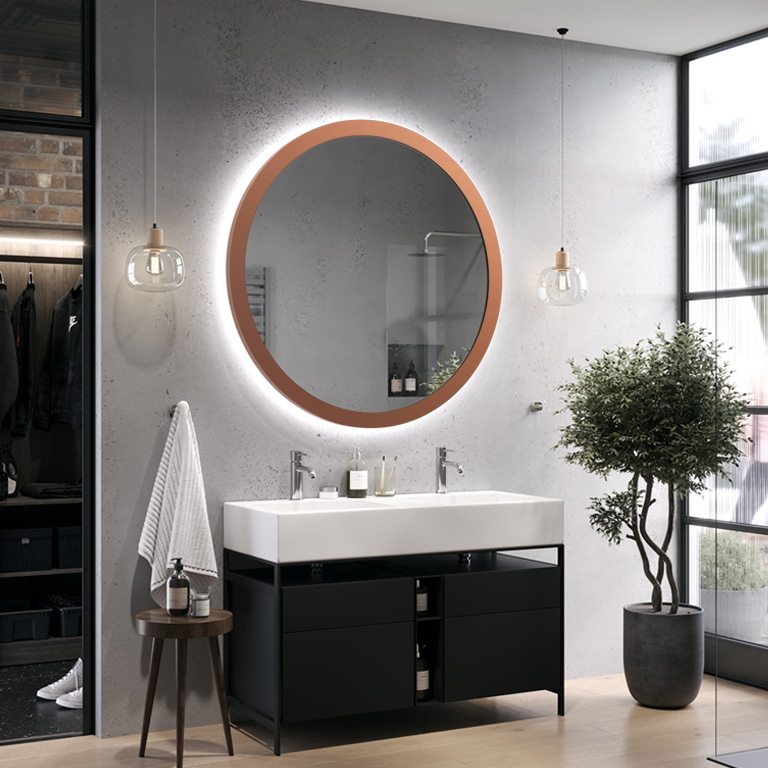 Ingelijste spiegel met LED verlichting Scandinavia Bold Ambiente