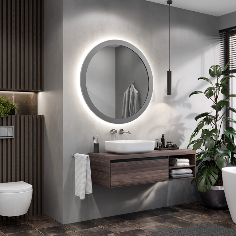 Ingelijste spiegel met LED verlichting Scandinavia Bold Ambiente