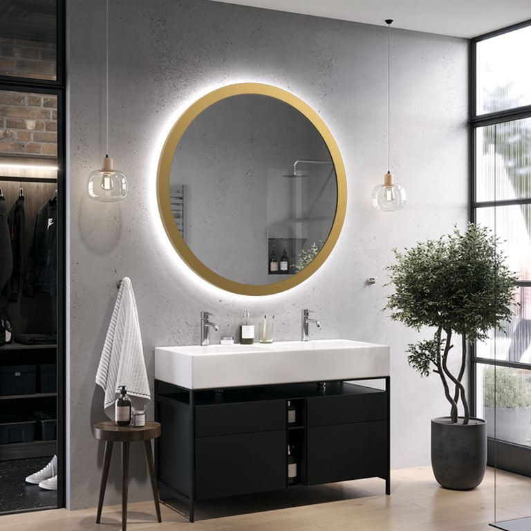 Ingelijste spiegel met LED verlichting Scandinavia Bold Ambiente