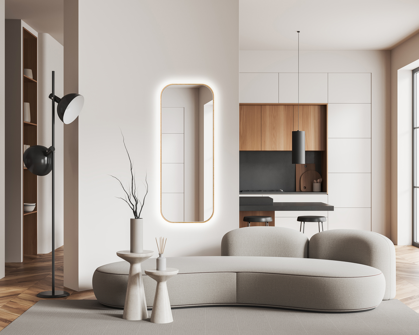 Gerahmter Spiegel LED Mira Delicate Ambiente