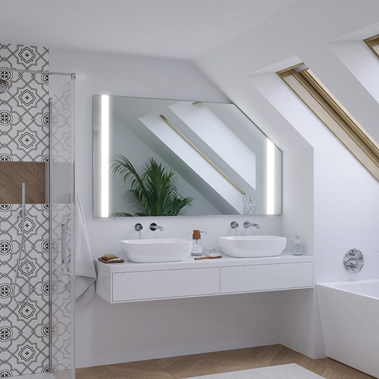 Mirror LED sloping ceiling Gall 2