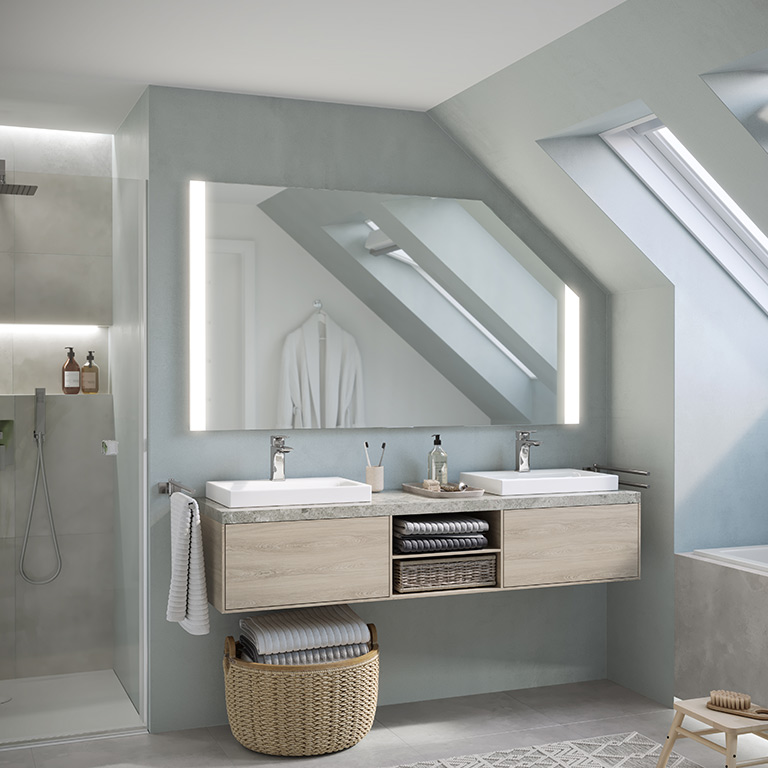 Mirror LED sloping ceiling Gall