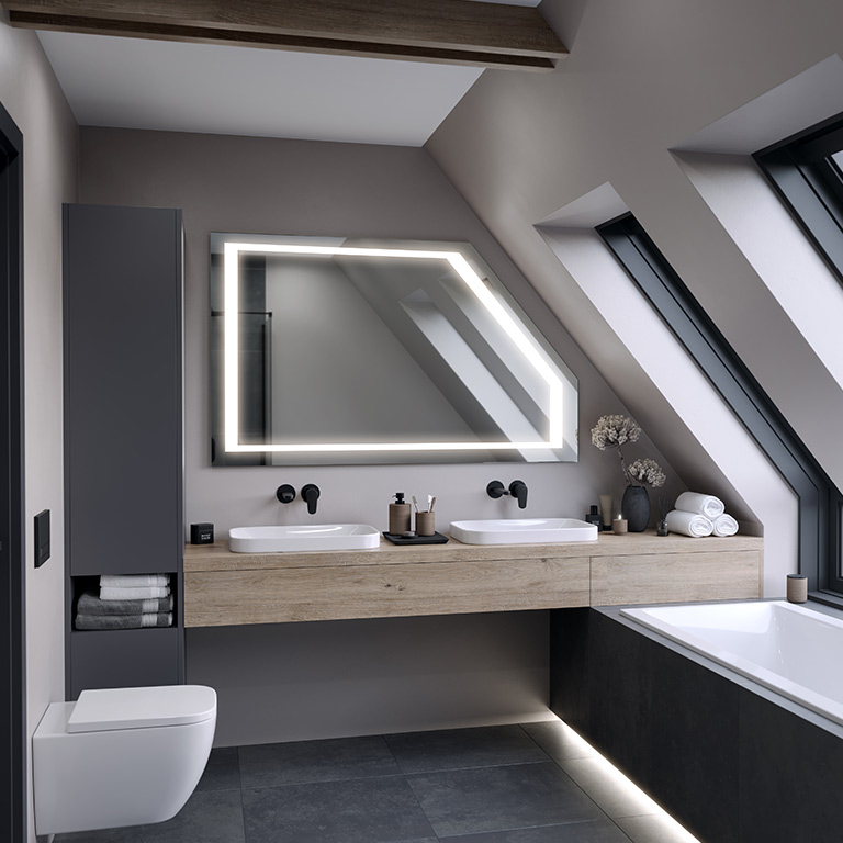 Mirror LED sloping ceiling Luta