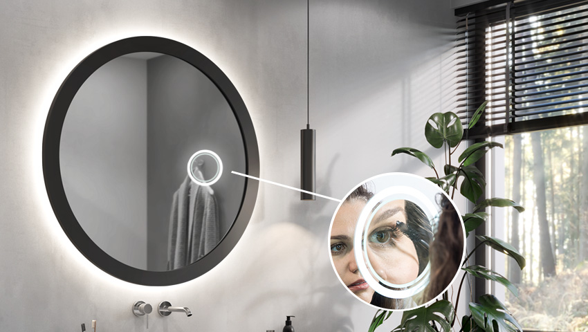 Vergrößerungsspiegel mit LED-Beleuchtung