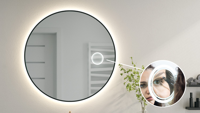 Vergrößerungsspiegel mit LED-Beleuchtung