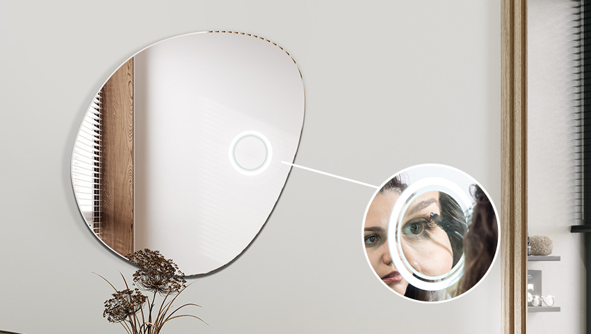 Magnifying mirror with LED illumination
