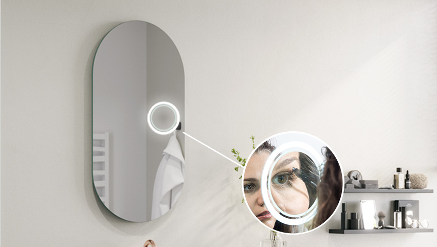 Vergrößerungsspiegel mit LED-Beleuchtung
