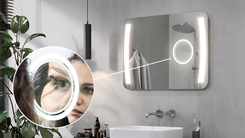 Vergrößerungsspiegel mit LED-Beleuchtung