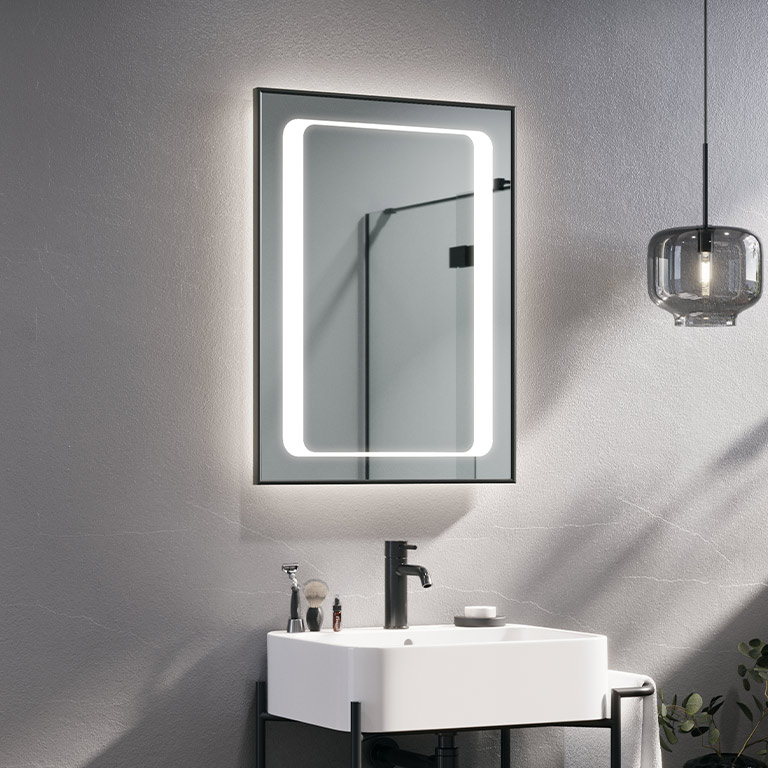 Aluminiumrahmen Spiegel LED Linga