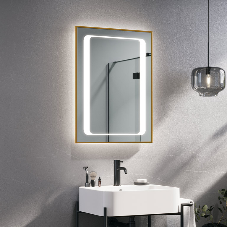 Aluminiumrahmen Spiegel LED Linga