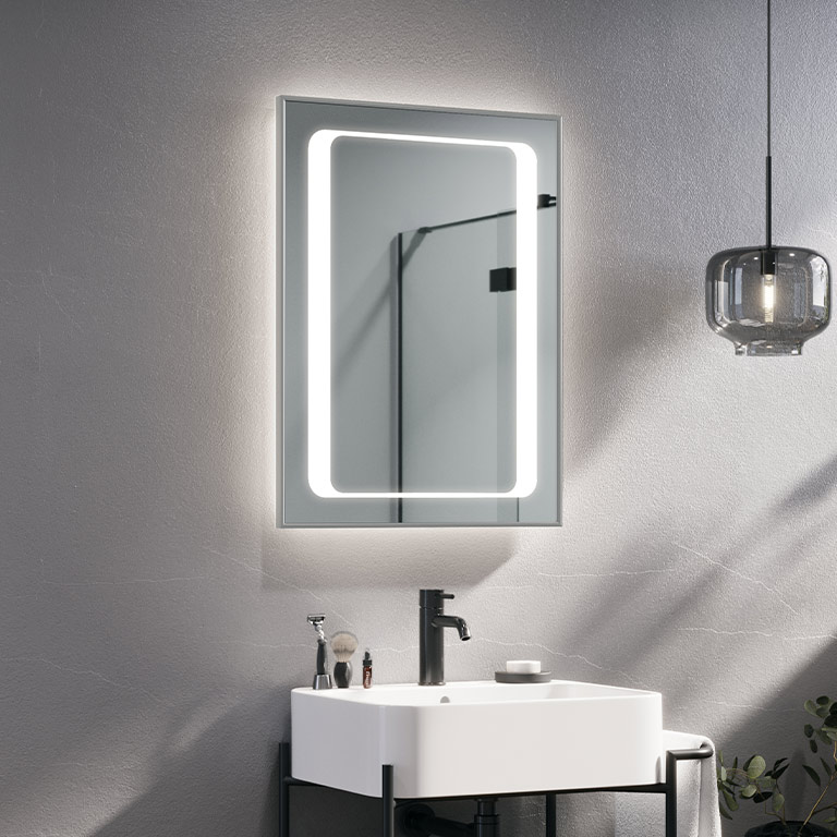 Aluminiumrahmen Spiegel LED Linga