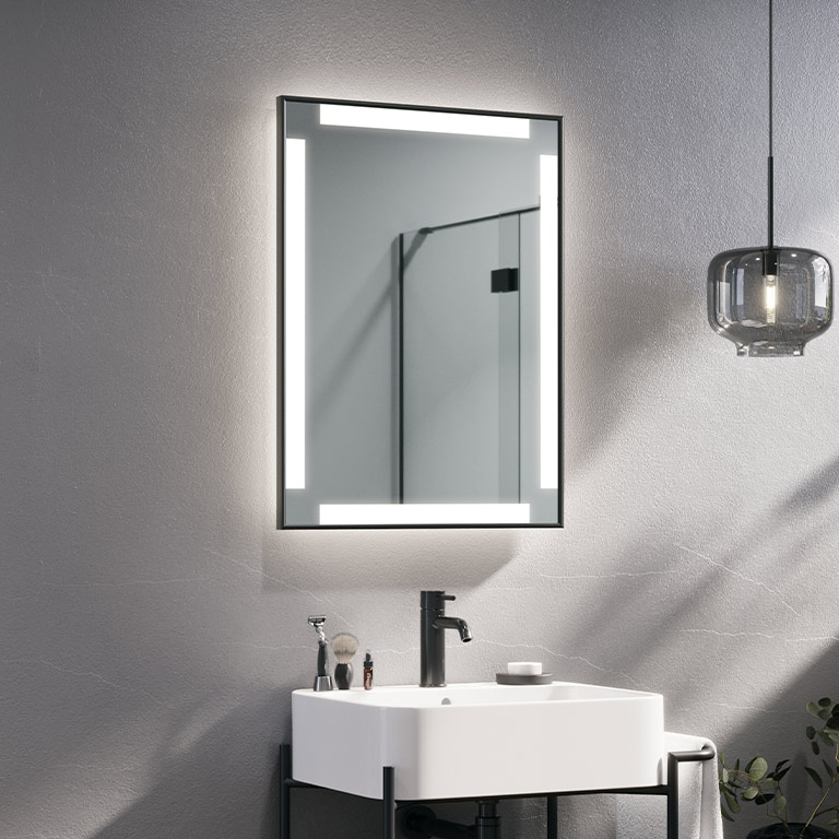 Aluminiumrahmen Spiegel LED Sesil