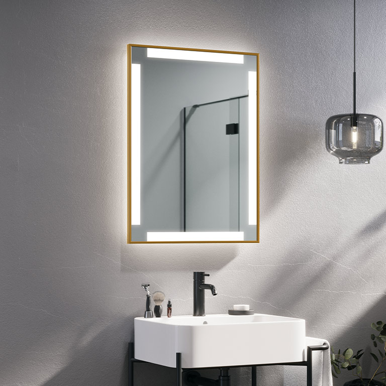 Aluminiumrahmen Spiegel LED Sesil