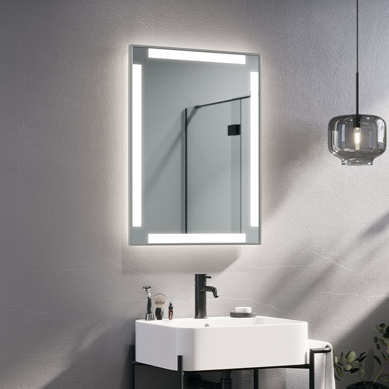 Aluminiumrahmen Spiegel LED Sesil