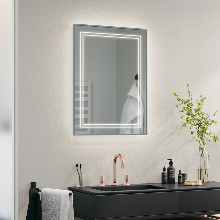 Aluminiumrahmen Spiegel LED Alma