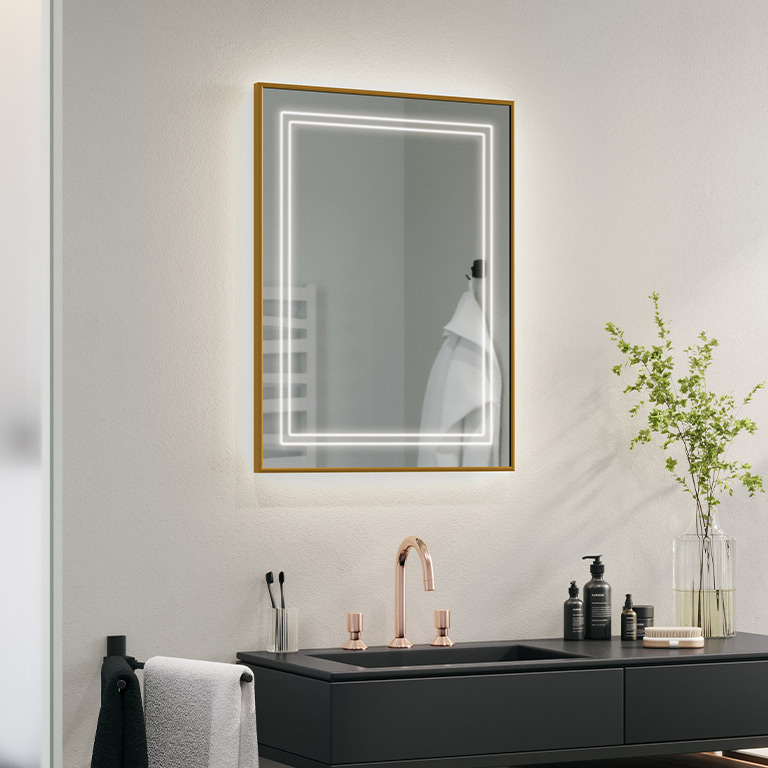 Aluminiumrahmen Spiegel LED Alma