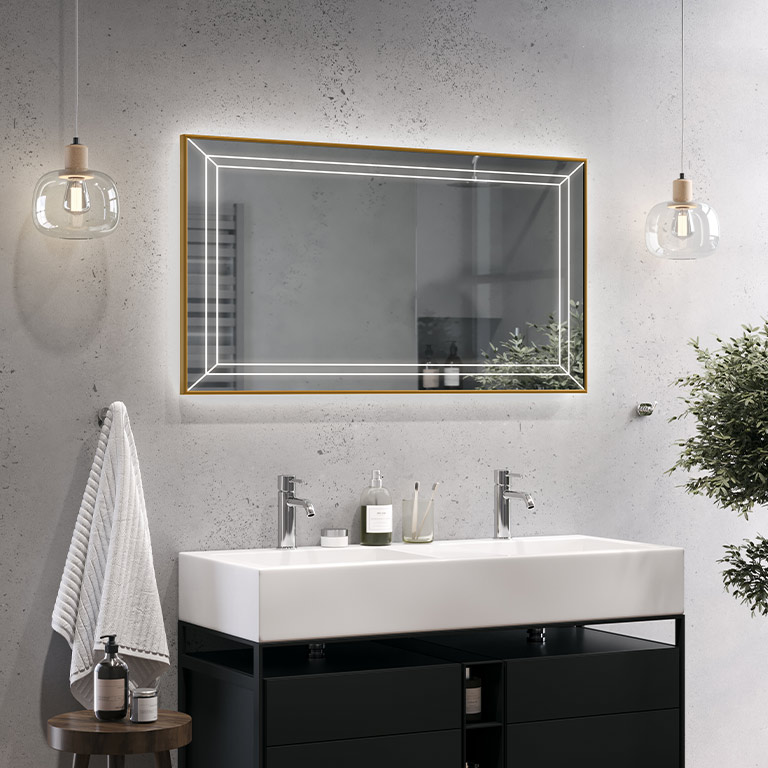 Aluminiumrahmen Spiegel LED Larisa