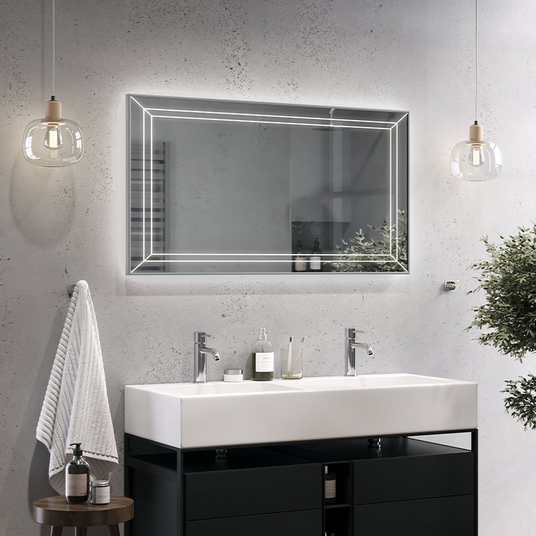 Aluminiumrahmen Spiegel LED Larisa